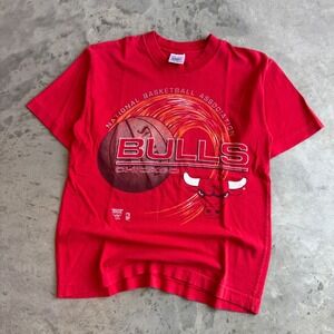 Vintage Chicago Bulls T Shirt Red NBA Graphic Tee Official Fan Made in USA L
